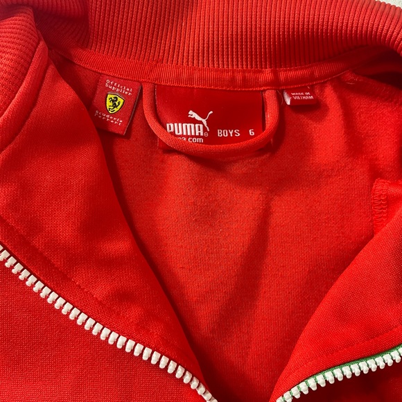 Vintage puma Ferrari track Jacket Red Boys Size 6 Logo Ferrari On Front/back - Picture 8 of 12